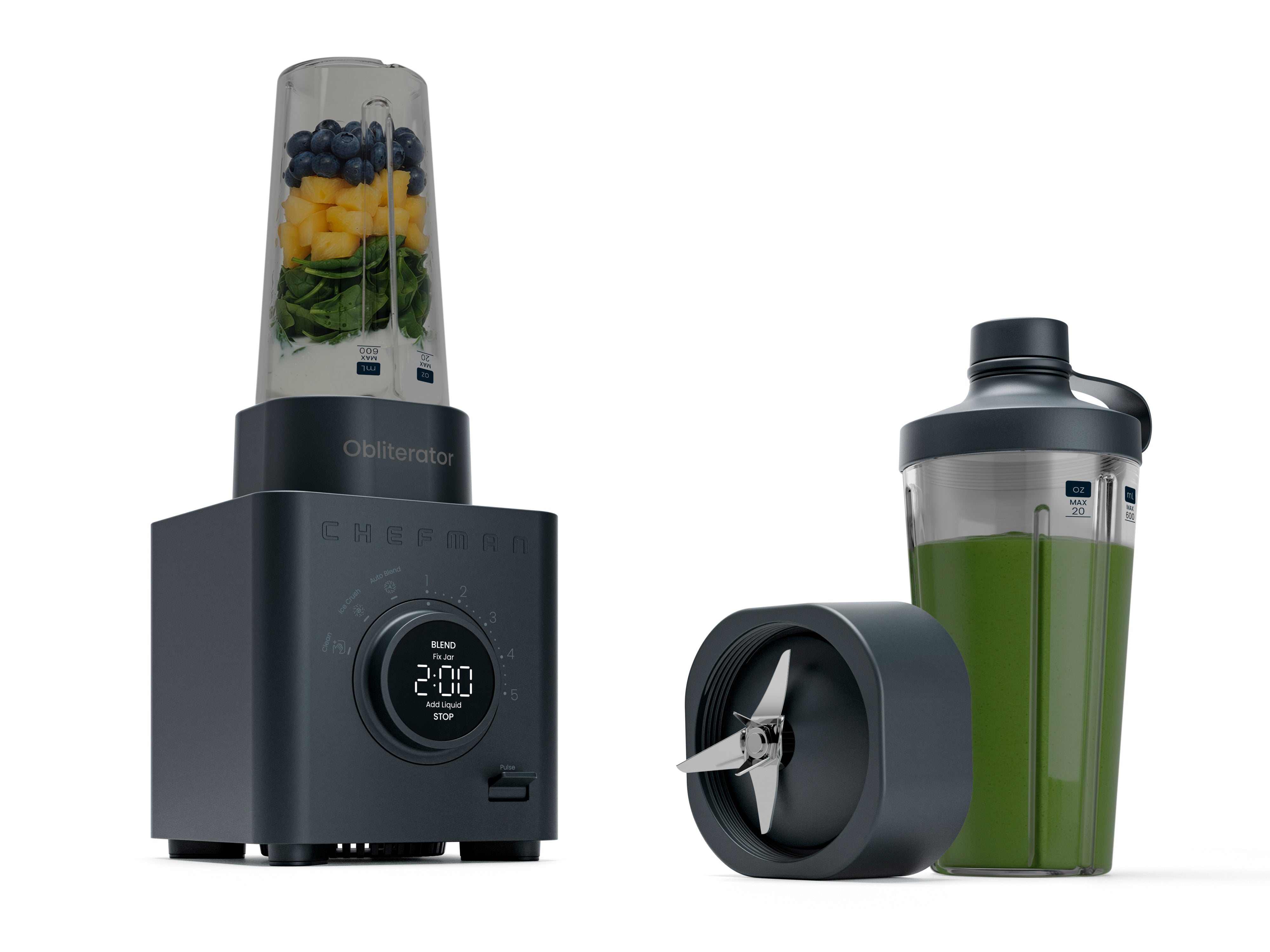 Obliterator 48oz Power Blender + Travel Jar - Midnight
