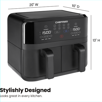 TurboFry® Touch Dual-Basket Air Fryer - 9 Qt